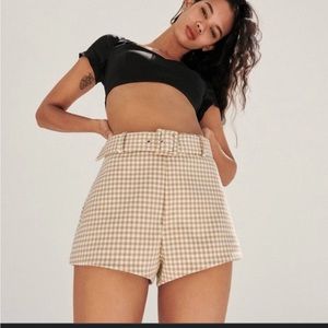 Zara belted gingham shorts